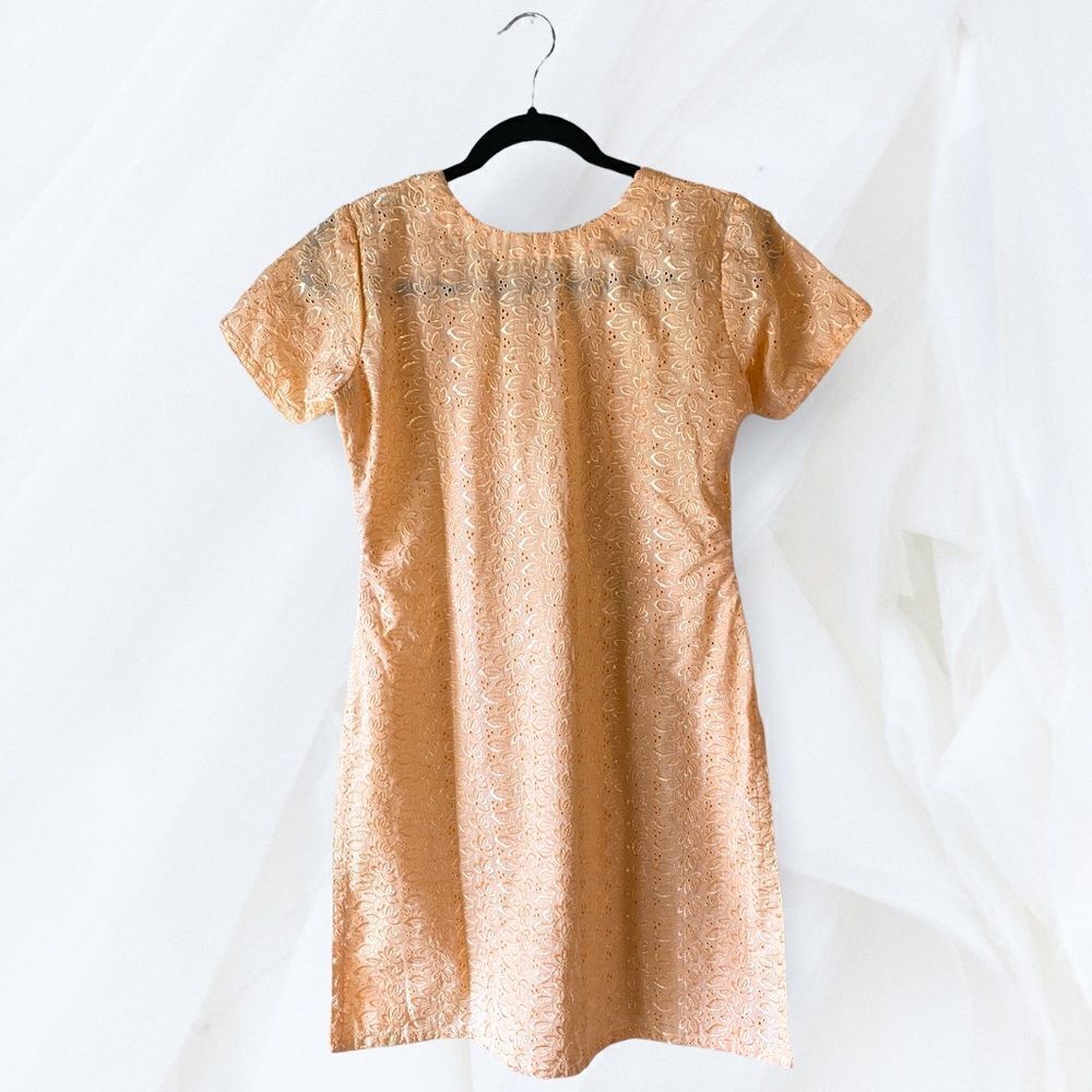 VTG Light Orange Homemade Eyelet Dress (S/M)